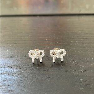 Elegant Silver Bow Earrings
